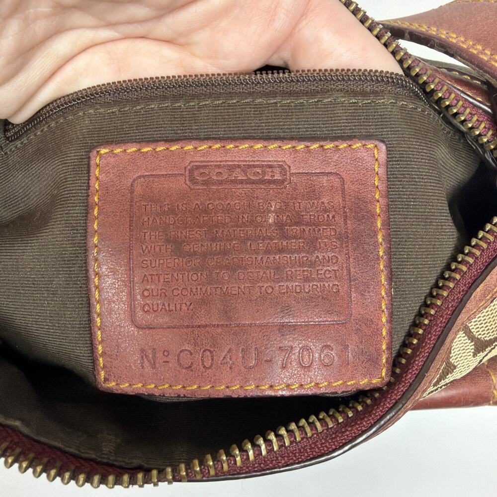 VTG Y2K Coach Special Edition 2004 Fall Mini Bag Burgundy Leather With Wallet - Picture 13 of 16